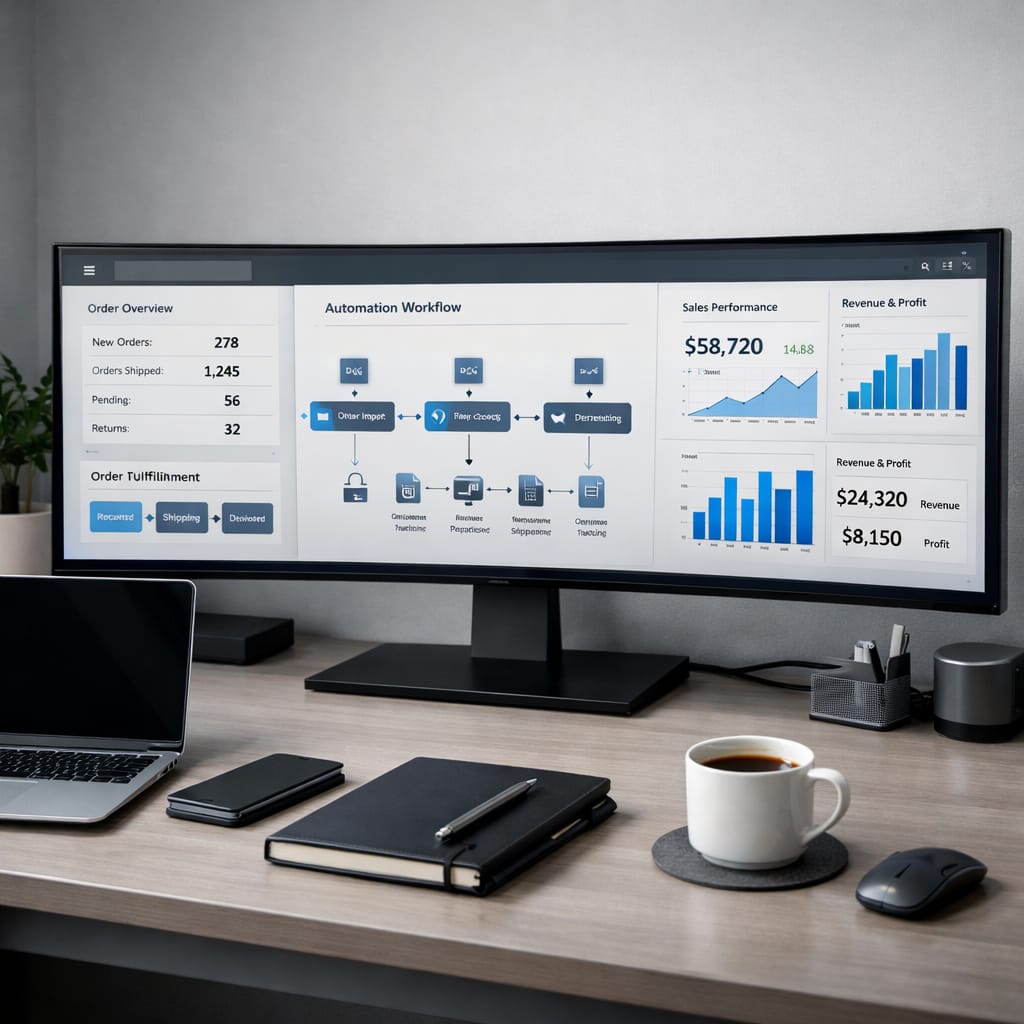 Dashboard sprzedaży i automatyzacji procesów w nowoczesnym e-commerce
